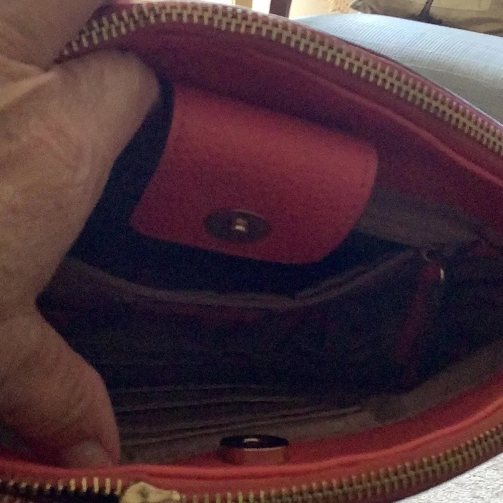 Cross body bags Coral color By ANNE KLEIN gold details lots of zippers🌷🌷🌷